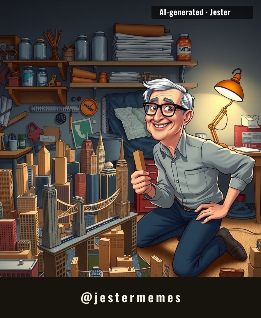 Nearly a million buildings in 50 by 27 feet, and he still found room for a basement.