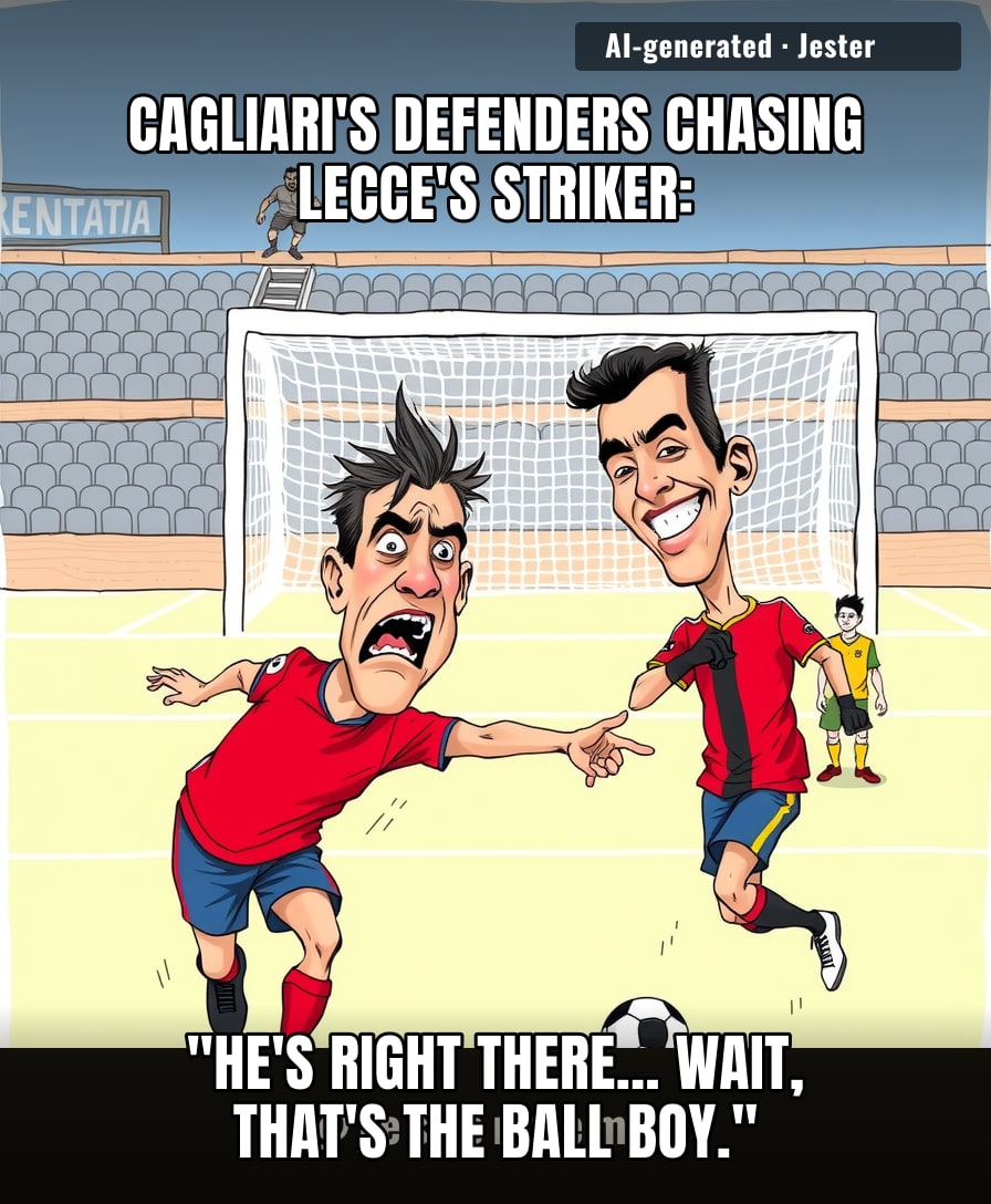 Cagliari's back line spent 90 minutes learning the offside rule the hard way — Lecce should've charged them tuition.