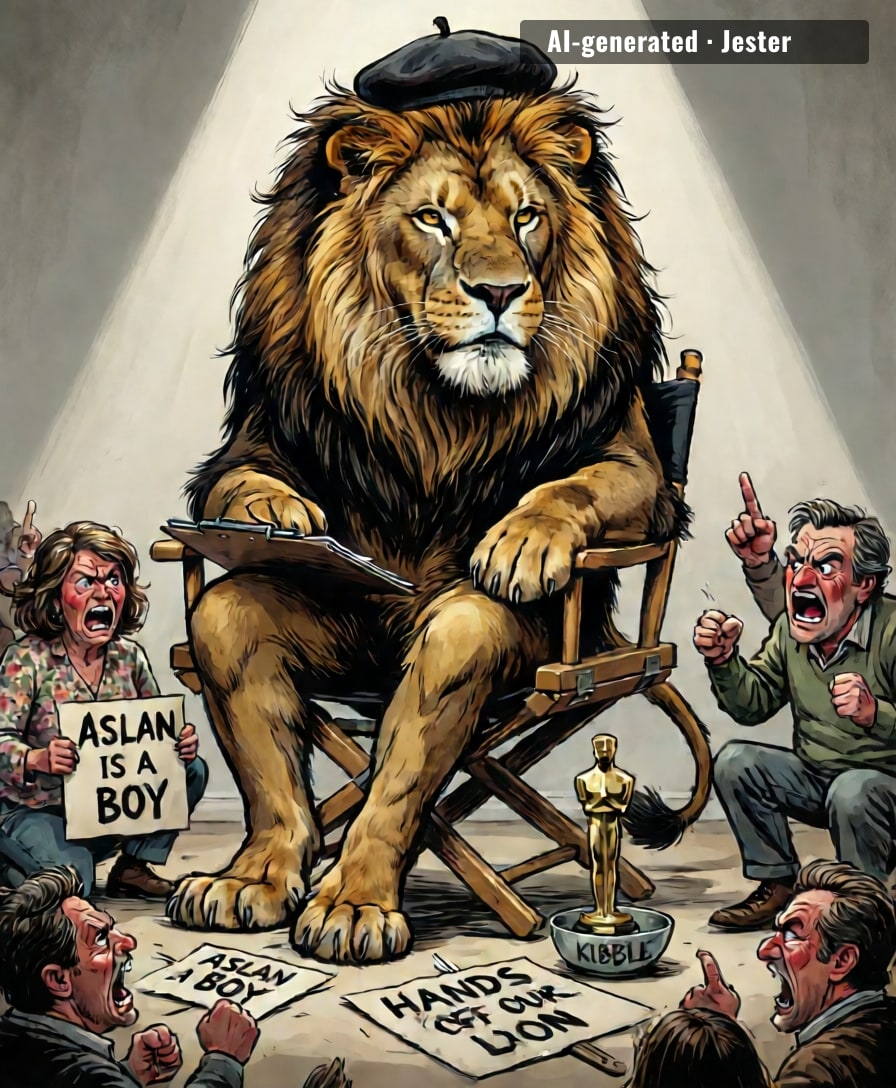 casting a woman to voice a cartoon lion and suddenly it's a theological crisis. the lion was never real, fellas.