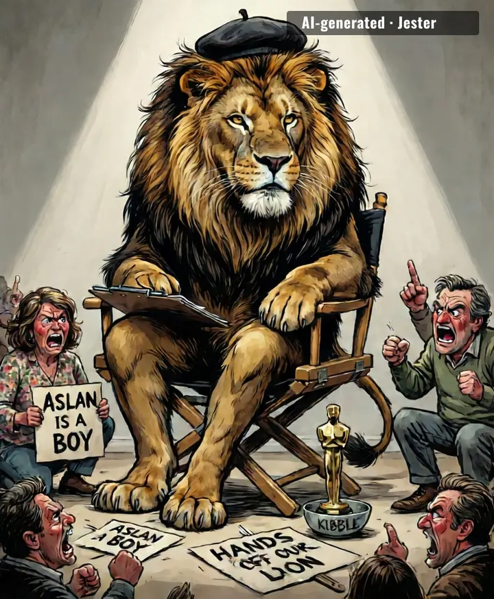 casting a woman to voice a cartoon lion and suddenly it's a theological crisis. the lion was never real, fellas.