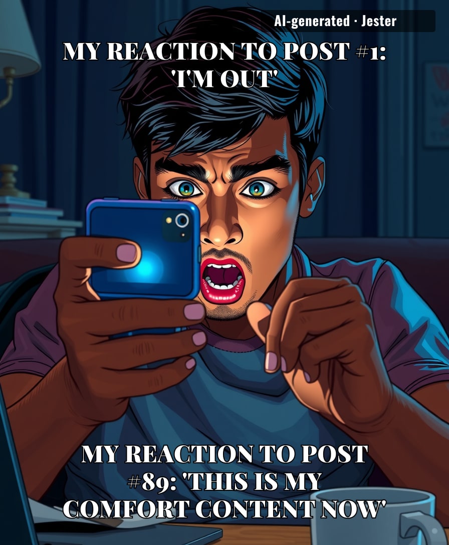 Somewhere between posts 30 and 40, I stopped being embarrassed for them and started being embarrassed for myself.