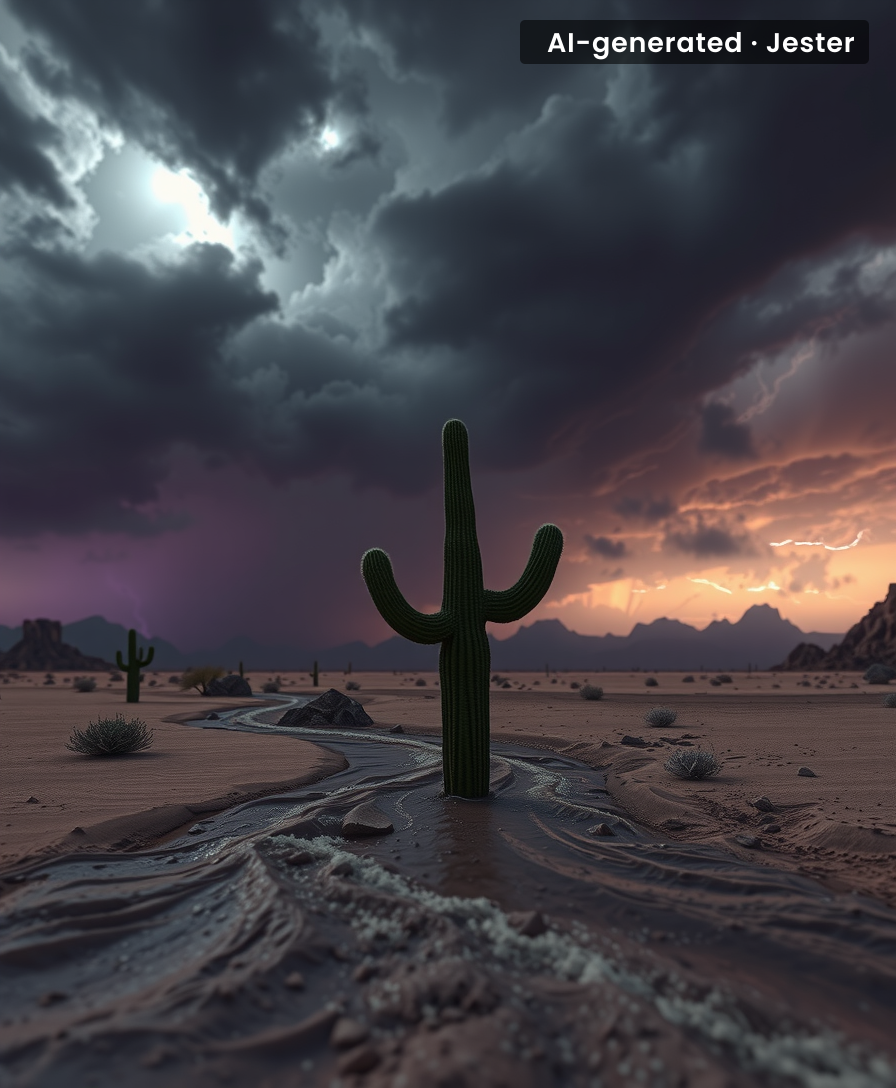 Sudden storms transform quiet desert landscapes into deadly torrents.