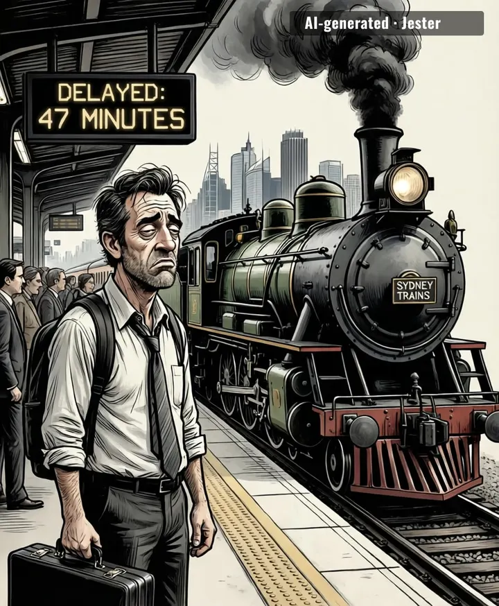 The only thing moving slower than Sydney trains is the government's excuse generator.