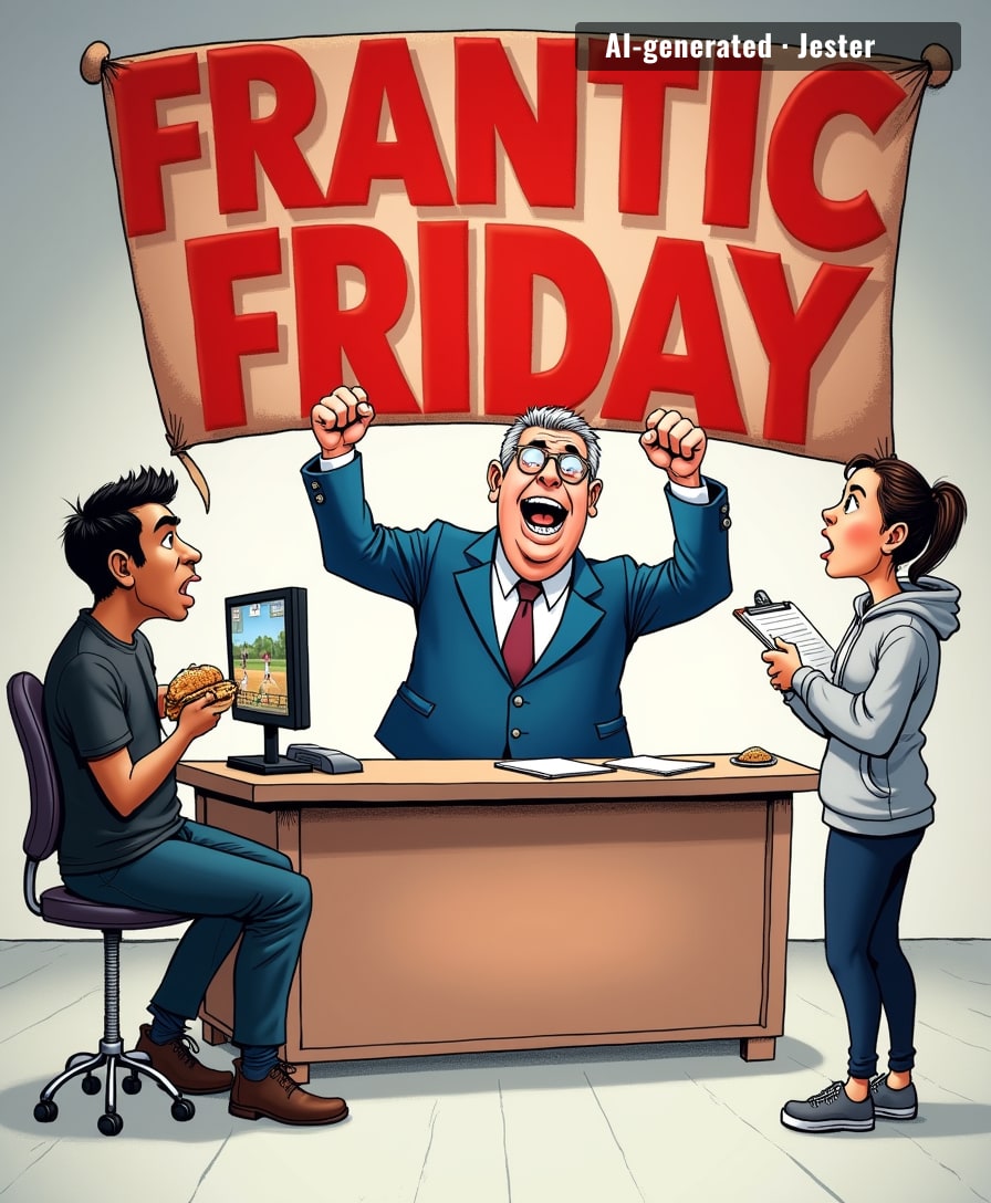 Sky has branded a Friday 'frantic' and the only thing moving fast is the intern updating a graphic.