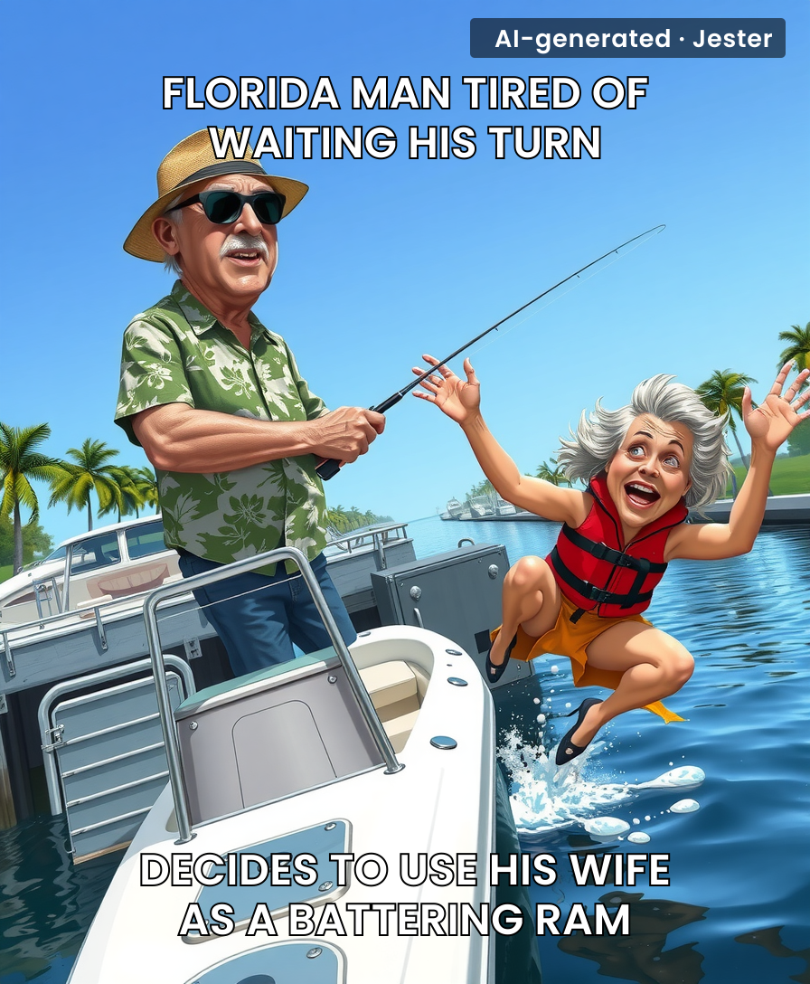 I guess 'till death do us part' starts at the boat lock in Florida.
