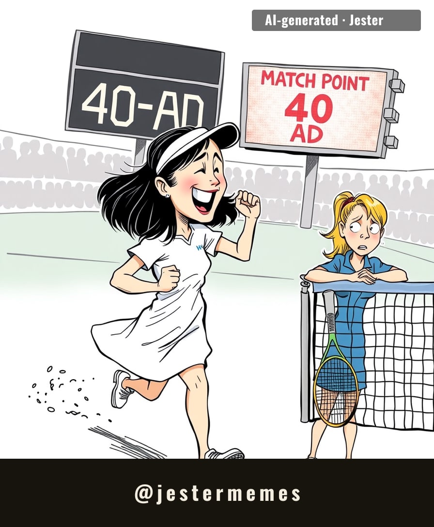 Qinwen treats match point like a clearance sale — waits till the last second, then grabs everything.