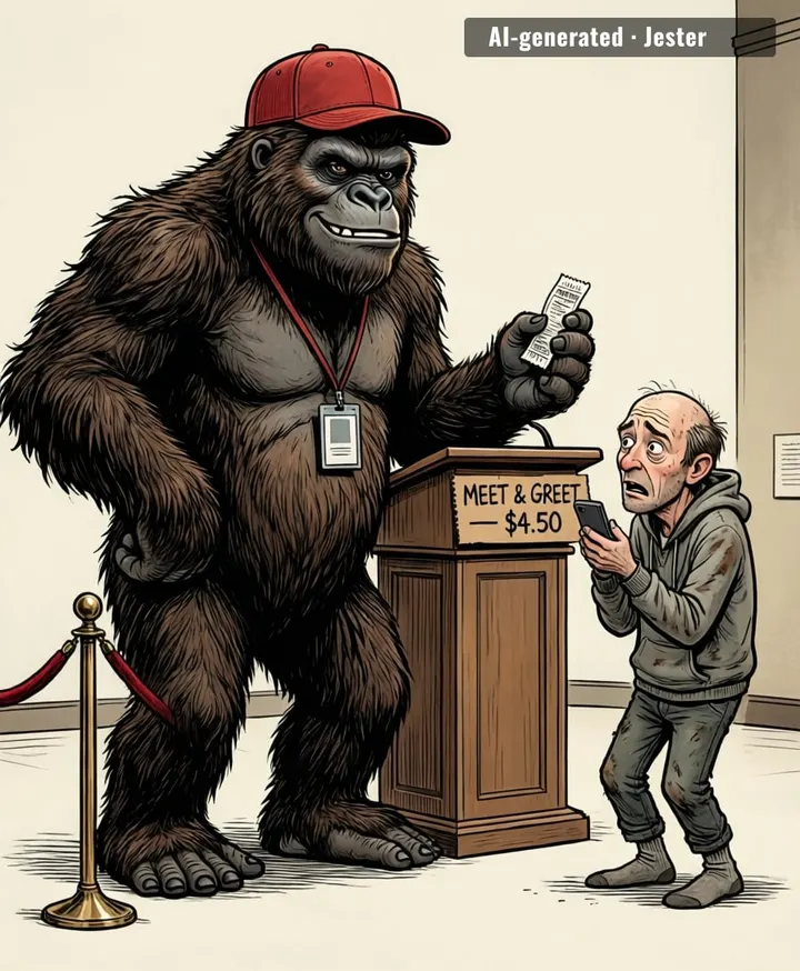 Bigfoot's whole brand is 'never once been seen,' and he still outearns every influencer I know.