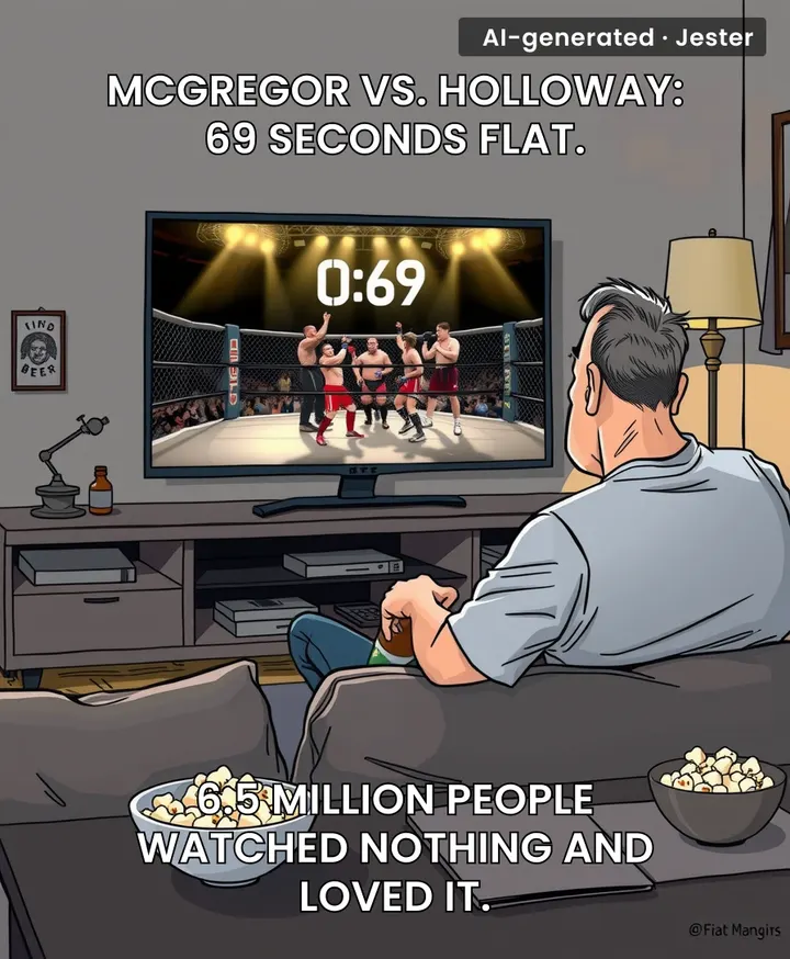 Conor McGregor's 69-second fight drew 6.5 million viewers — the only number bigger than his ego.