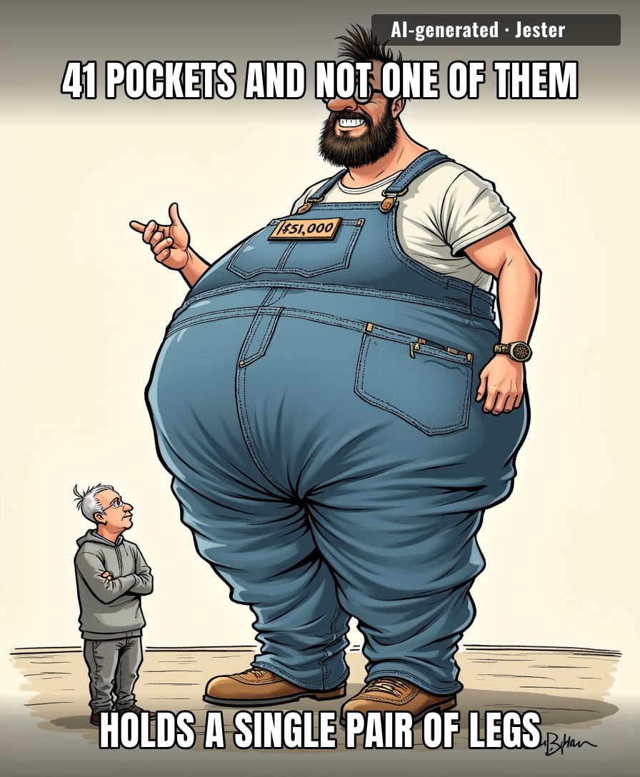 41 pockets and still no room for my student loans.
