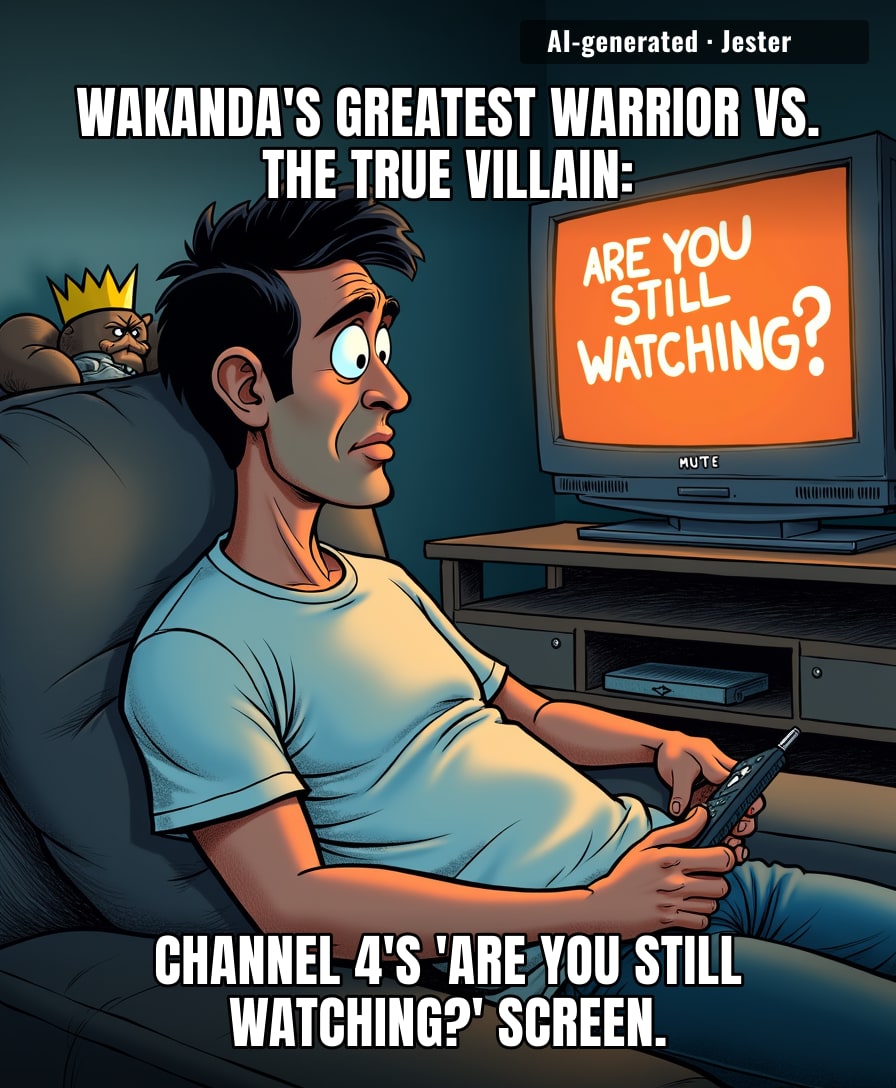 T'Challa would rather fight Thanos than sit through another ad break on Channel 4.