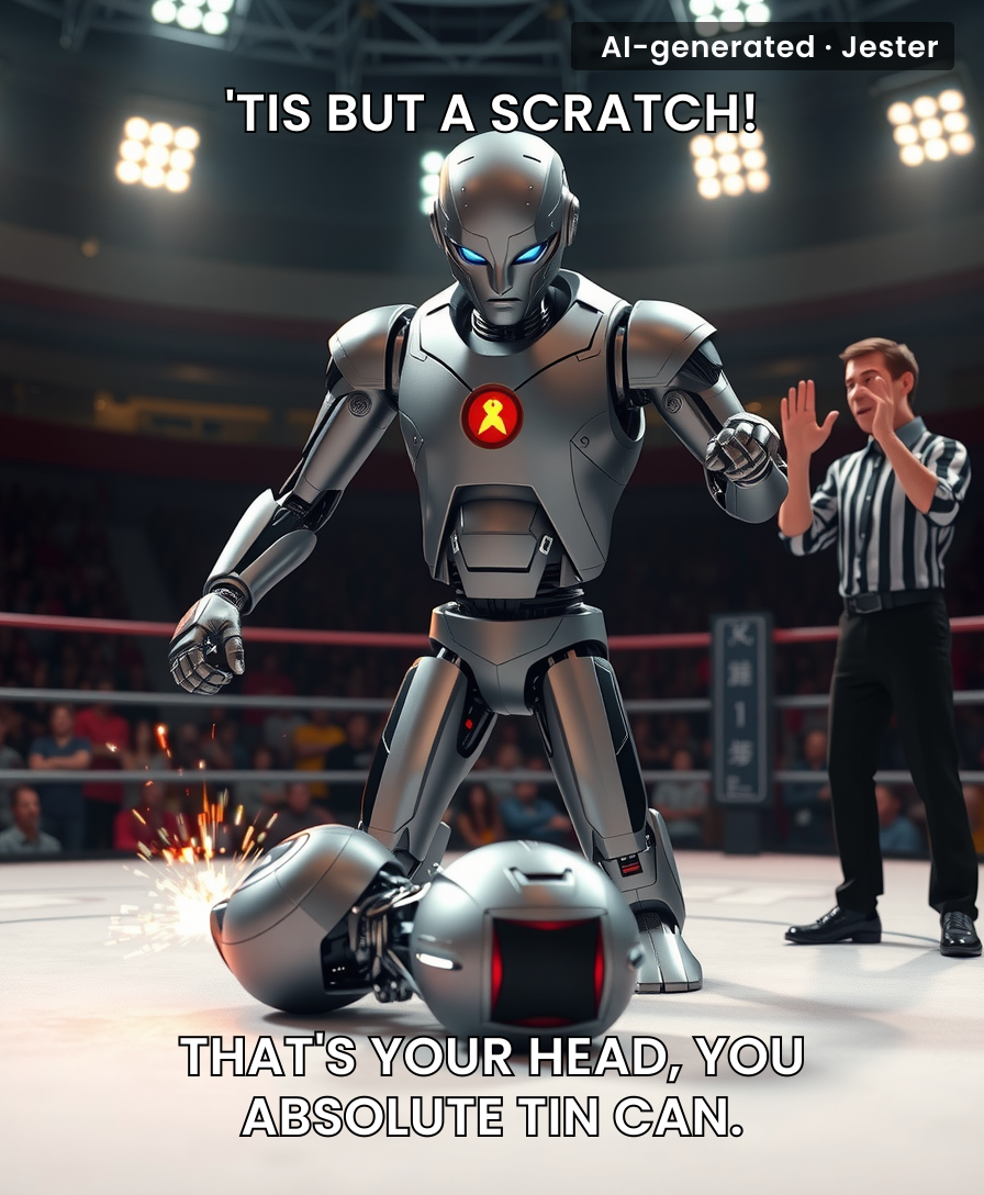 The headless robot is more committed than my gym membership ever was.