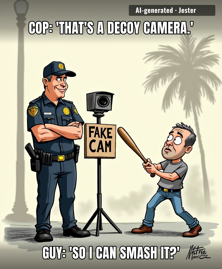 Florida PD: where the only thing more convincing than their fake camera is their entrapment paperwork.