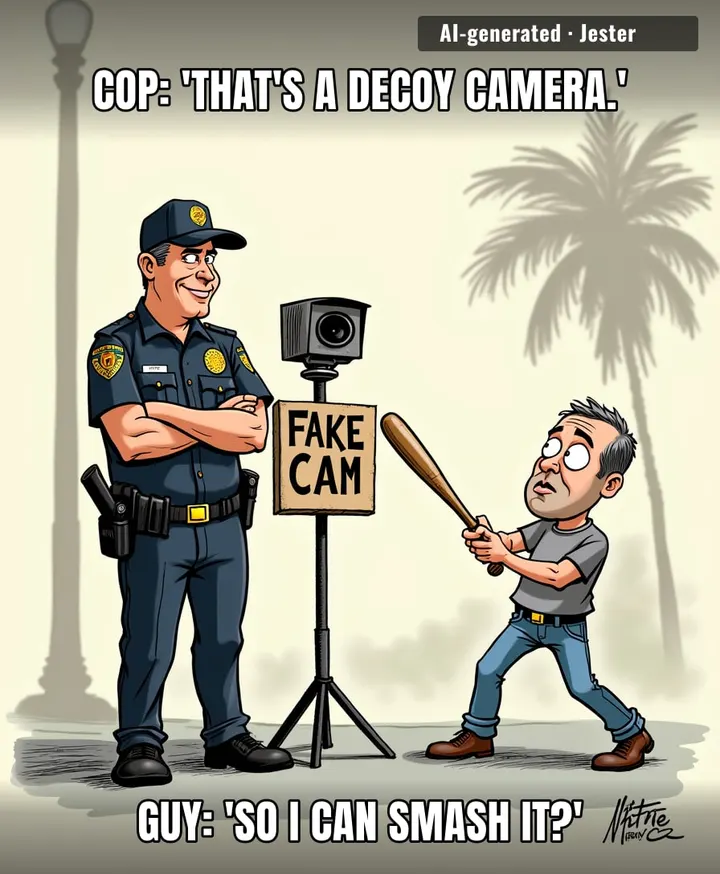 Florida PD: where the only thing more convincing than their fake camera is their entrapment paperwork.