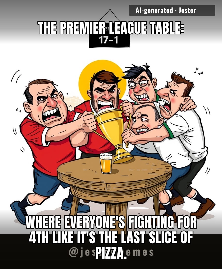 The Premier League table is just a group chat where Arsenal changes the topic every time someone mentions the title.