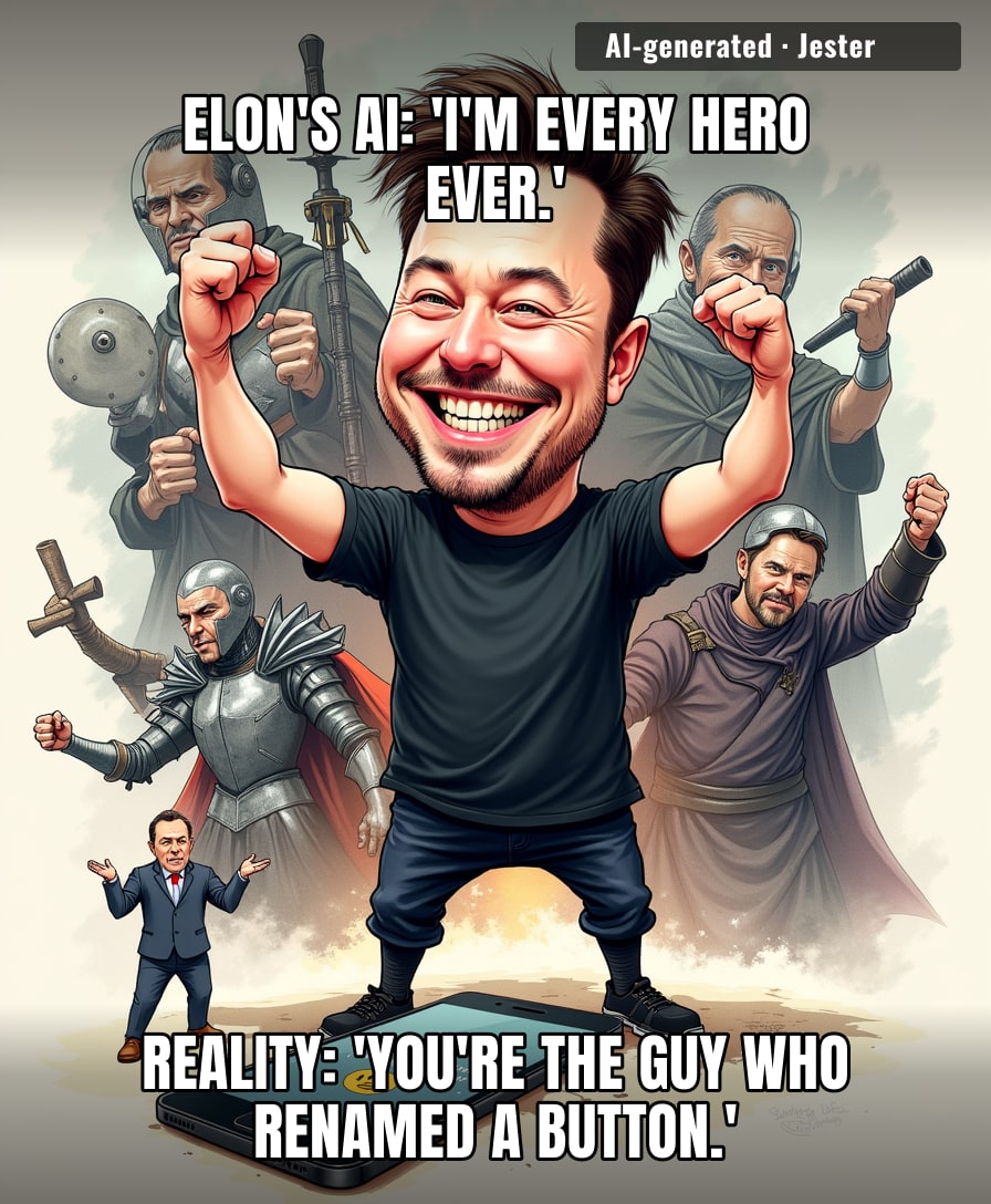 Elon spent billions on AI to generate what a teenager could do with a free filter, and somehow it still looks like a LinkedIn profile picture.