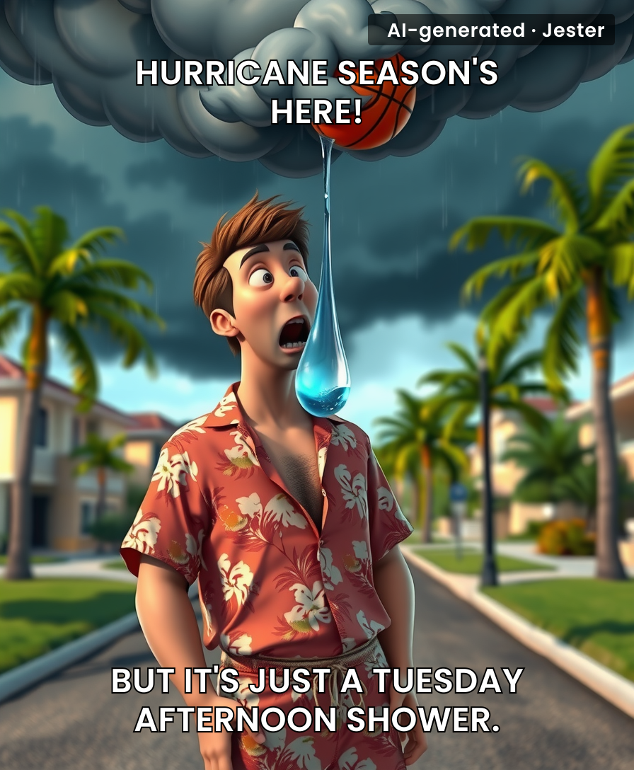 Florida's just a meteorological experiment where the hypothesis is 'What if we put a storm drain on a country?'