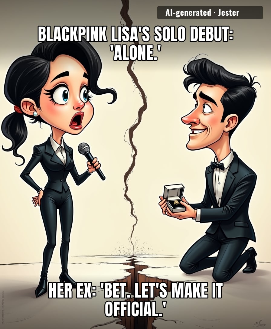 Lisa's ex-leveling up to marriage before her solo album drops—talk about a collab nobody asked for.