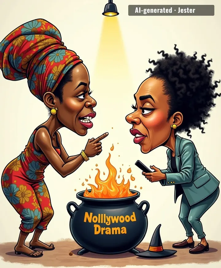 Nothing says 'reconciled' like calling your colleague a witch on national TV — truly the Nollywood way to bury the hatchet.