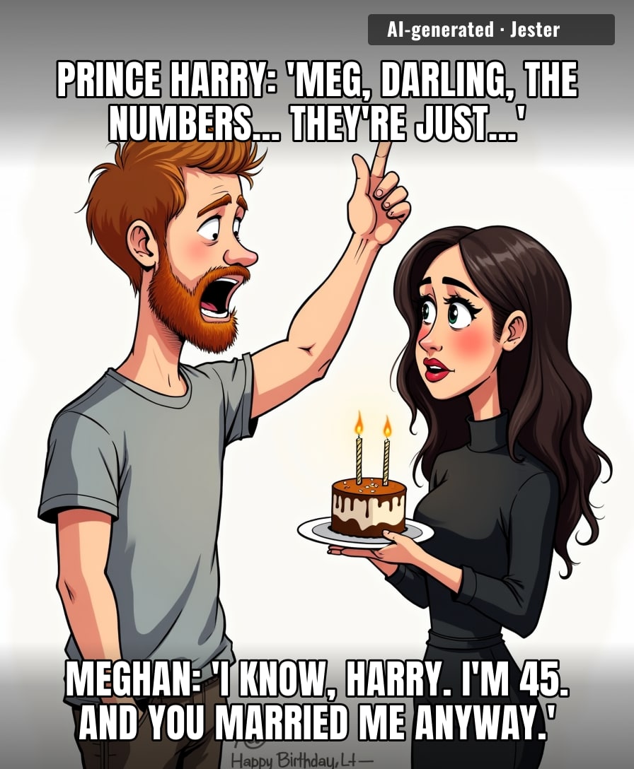 She's aging like fine wine, he's aging like milk in the royal fridge.