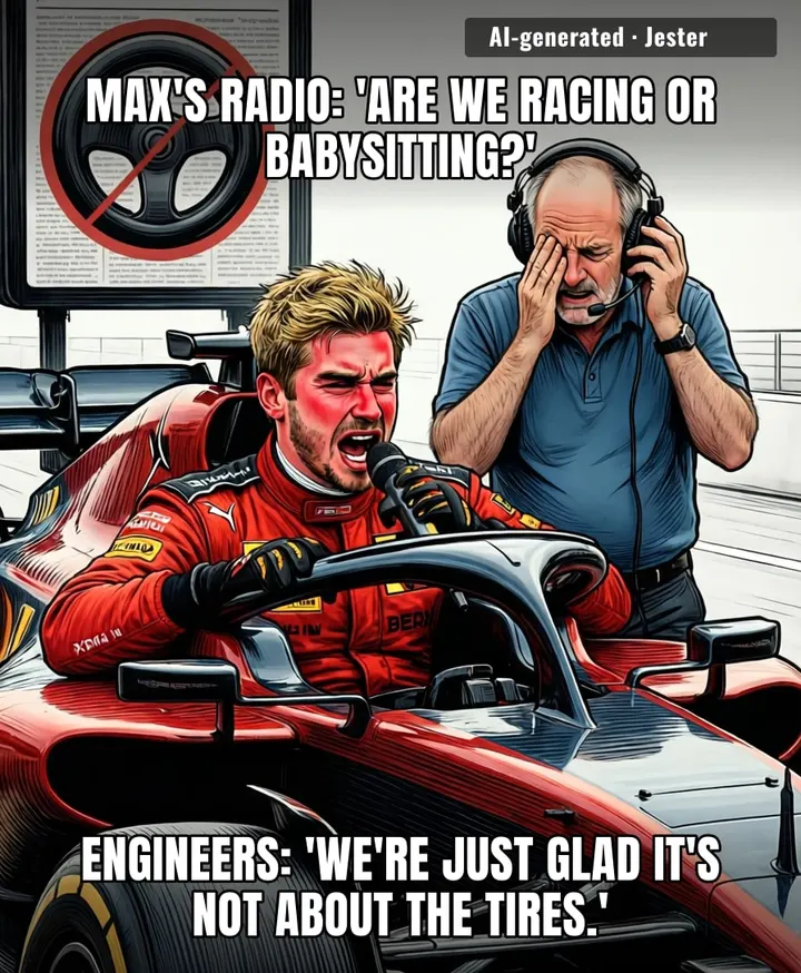 Max Verstappen's radio is now the only reality show where the contestant is always right and the producers are always sorry.