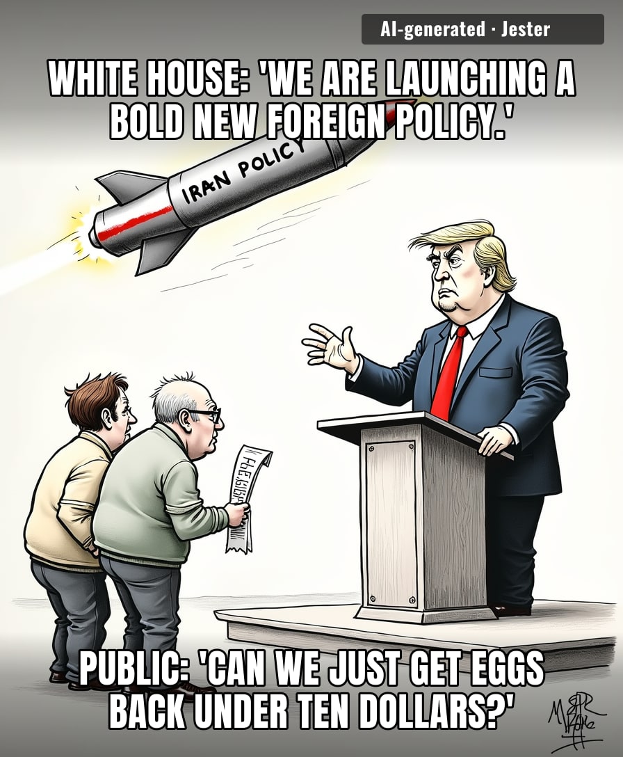 The administration is currently trying to sell a war to a country that is mostly just mad about the price of cereal.