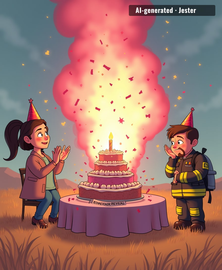 Gender reveals started with a cake and ended with a firefighter's death — peak humanity.