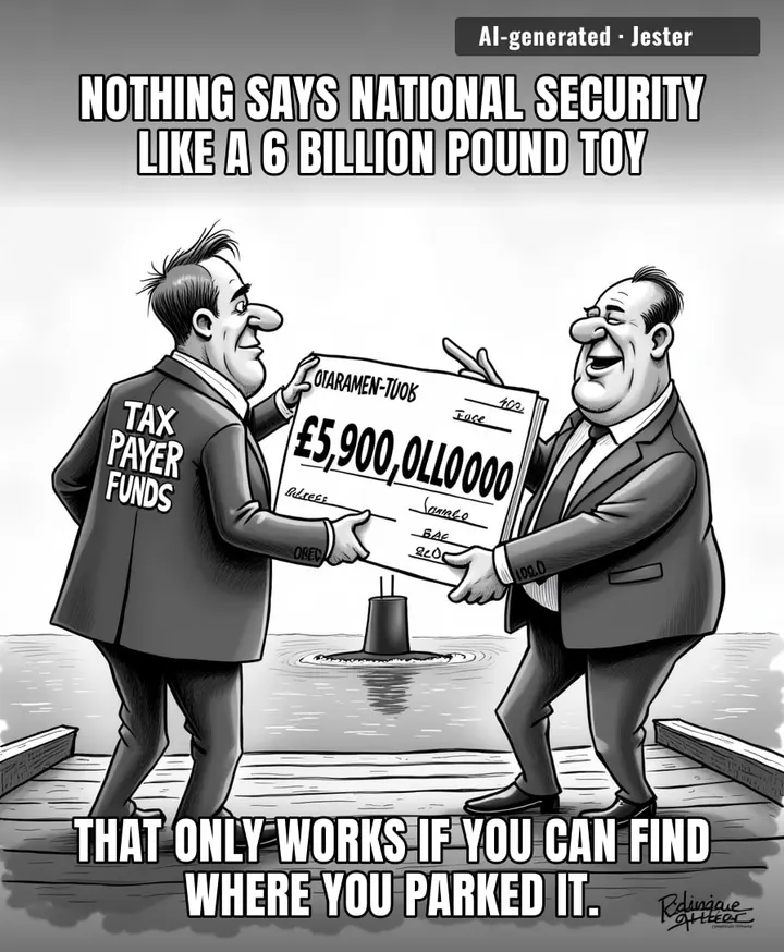 Handing BAE Systems another 6 billion pounds is just the government's way of ensuring the bottom of the ocean stays well-funded while the rest of us go broke.