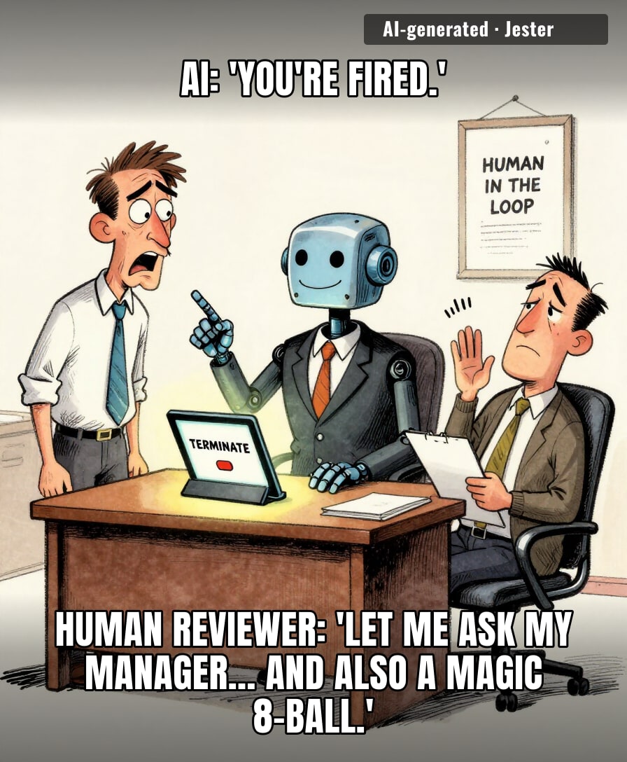 the robot fires you, then a human has to sign off on it like a permission slip