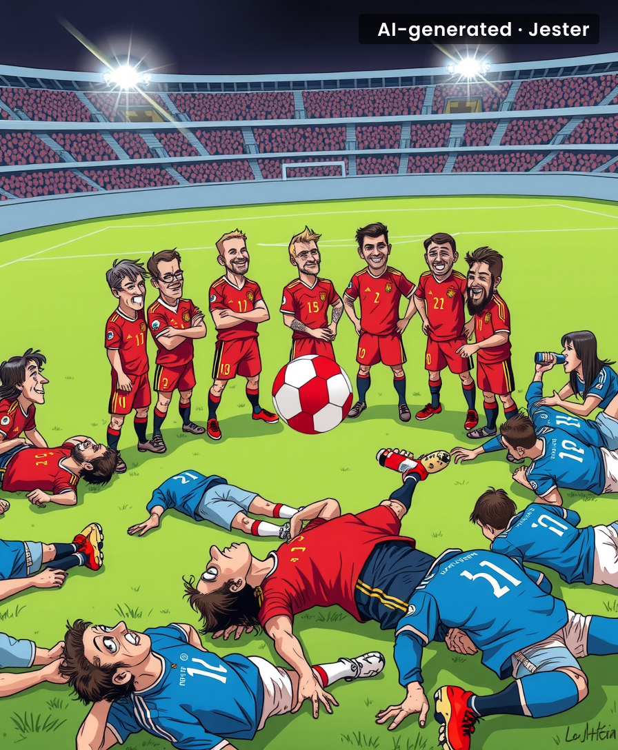 The only thing more ball-dominant than Spain is a golden retriever with a single tennis ball.