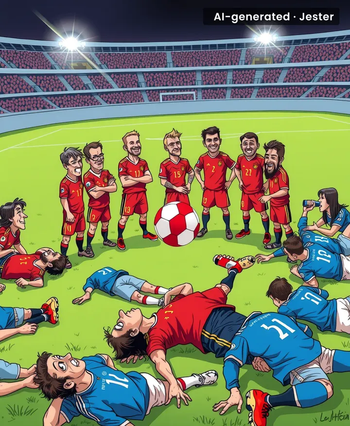 The only thing more ball-dominant than Spain is a golden retriever with a single tennis ball.