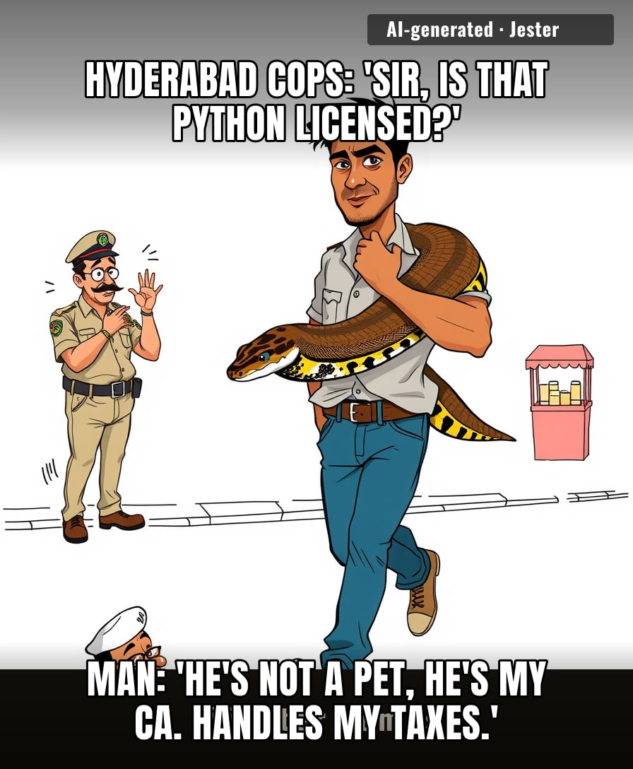 python's been in Hyderabad three years and still hasn't found a 2BHK