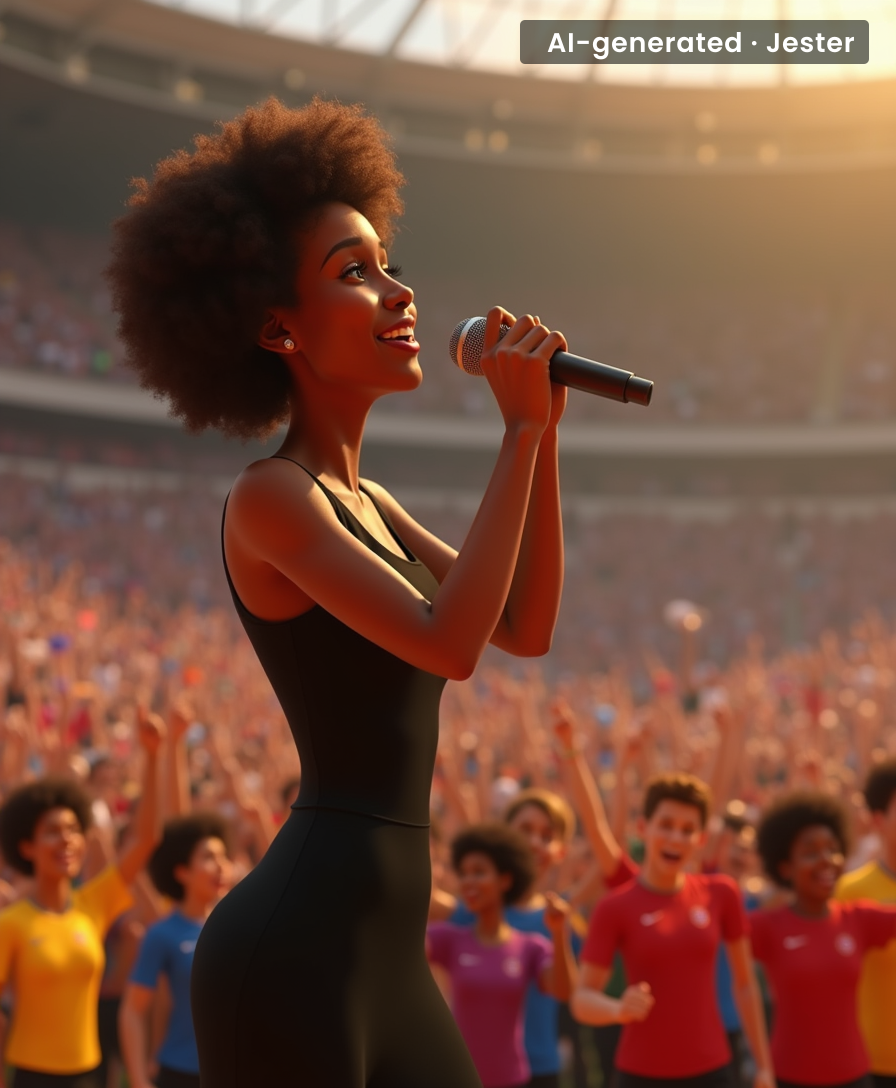 She made a stadium full of soccer fans want to dance with somebody — and they did.