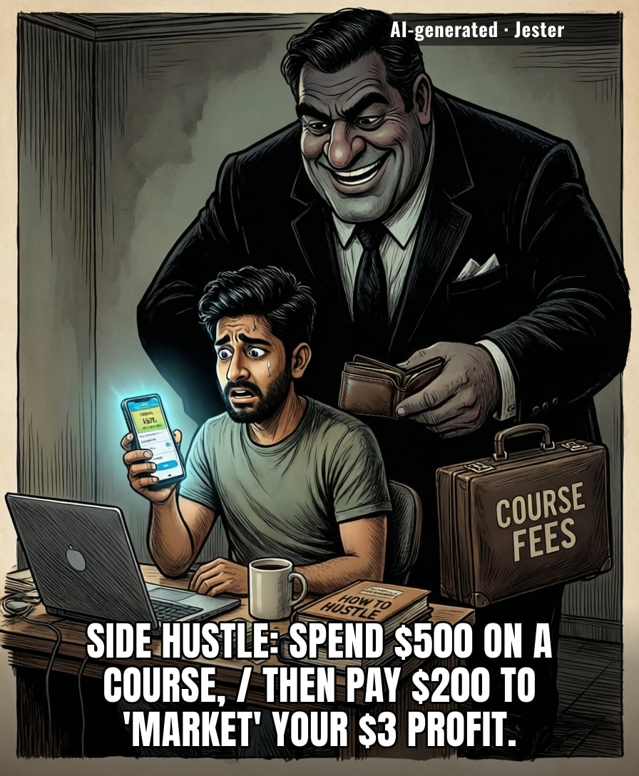 The only person making money off my side hustle is the guy selling the course on how to make money off side hustles.