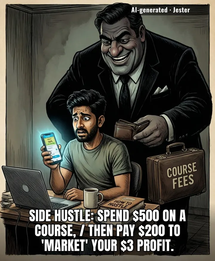 The only person making money off my side hustle is the guy selling the course on how to make money off side hustles.