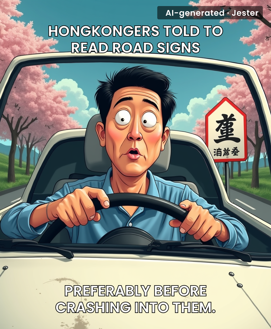 Nothing says 'vacation mode' like confusing '止まれ' for 'go faster'.