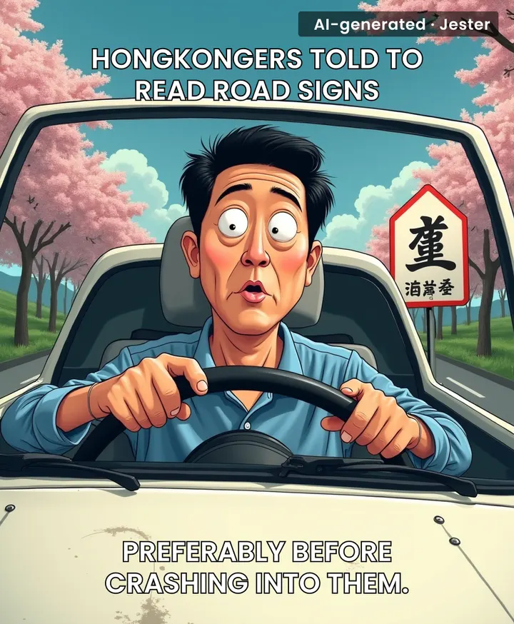 Nothing says 'vacation mode' like confusing '止まれ' for 'go faster'.