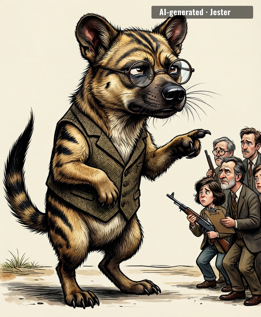 We apologized to the thylacine for believing it was a myth, but the apology didn't work because it's still extinct.
