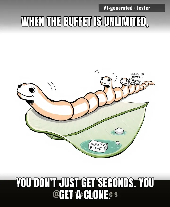 My whole personality is just the flatworm version of 'one more slice of pizza' and I don't know how to feel about it.