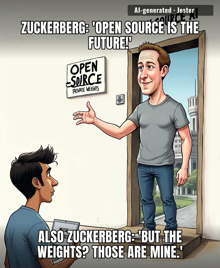 Mark Zuckerberg's 'open source' AI is like a free buffet where you're only allowed to smell the food.