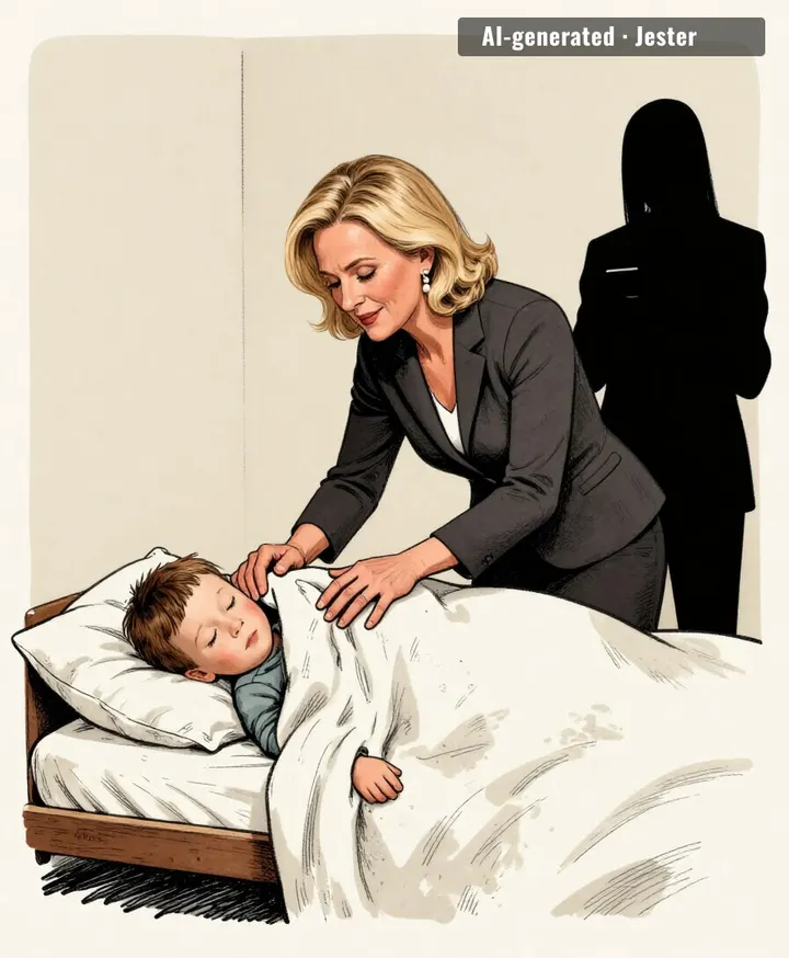 Amy Griffin has never threatened a reporter's child. She simply put him to bed.
