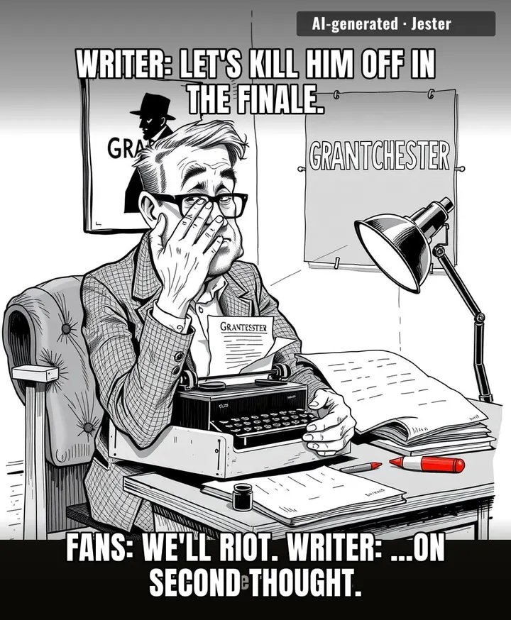 Nothing says 'beloved crime show' like a writer trying to murder the fan favorite in the last episode and getting talked out of it by imaginary viewers.