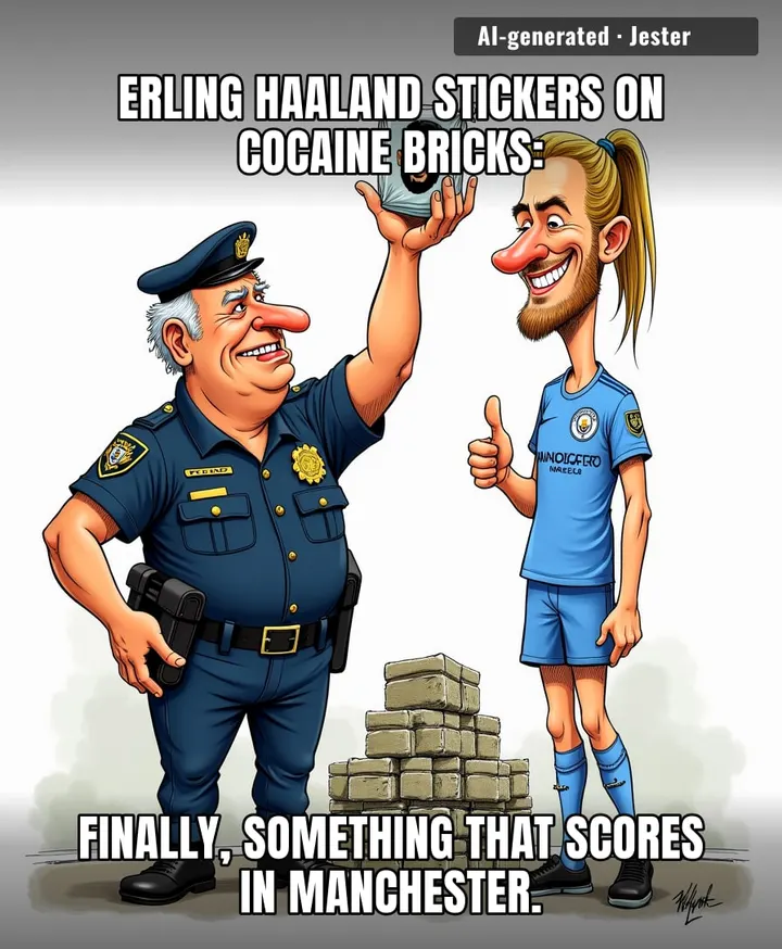 Only Haaland could make a £15m drug bust look like a Panini sticker collection.