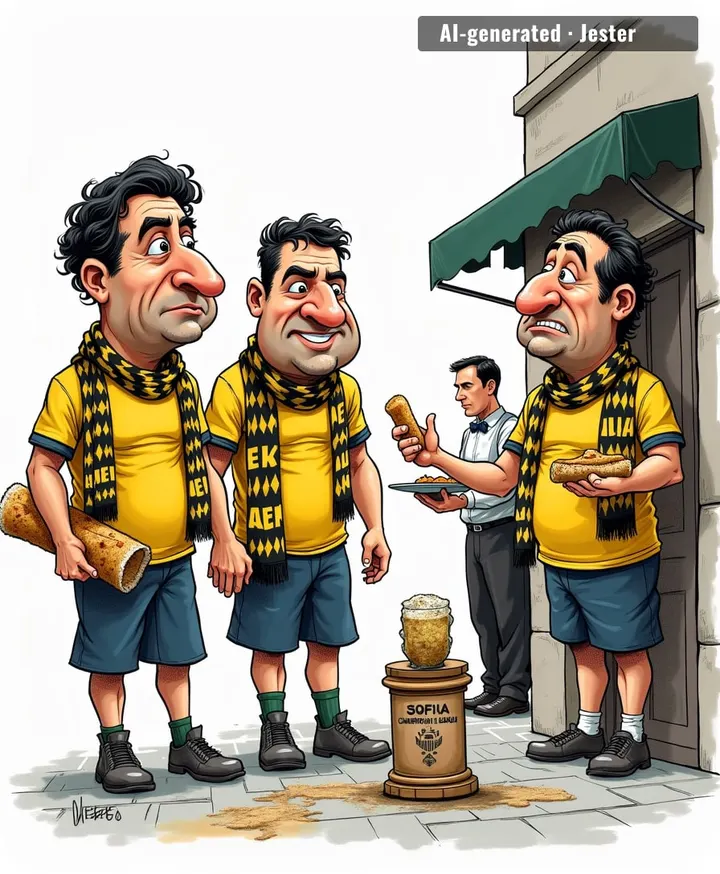 AEK traveled 800 kilometers to Sofia and still couldn't find a trophy, but they did find 14 different ways to wrap a pork sandwich.