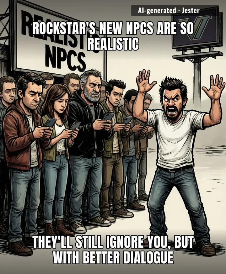 Rockstar's paying people to make NPCs lifelike, meanwhile my actual neighbors still can't hold a conversation.