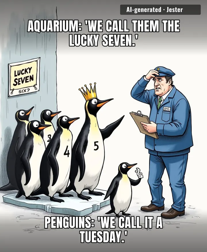 Five penguins hatch and the aquarium's naming budget is already tapped out—Vic and Chel got names, the rest get 'Hey, you.'