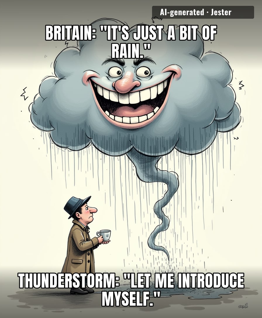 The only thing more dramatic than British weather is the British reaction to it.