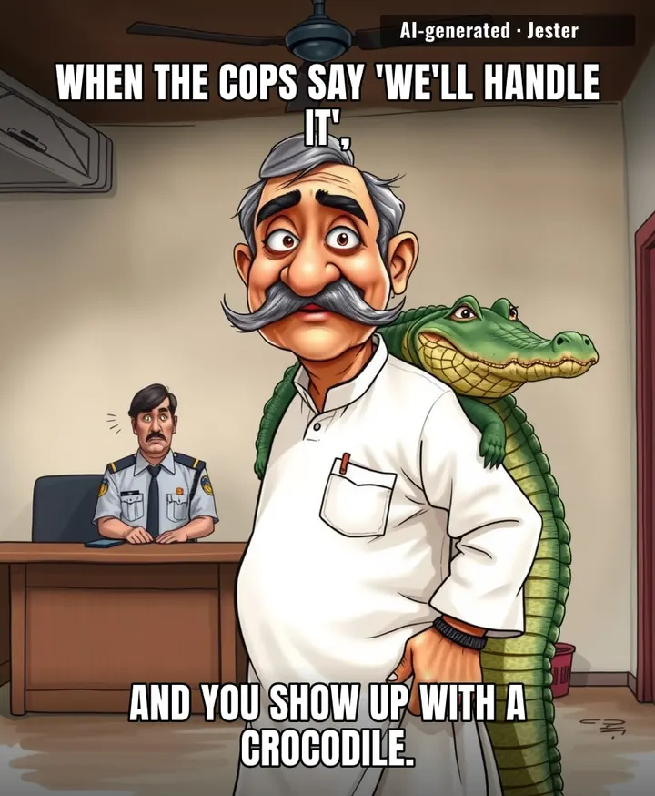 Bihar's crime rate just dropped to zero because every criminal is now terrified of the farmer who brings his own reptile to file a complaint.