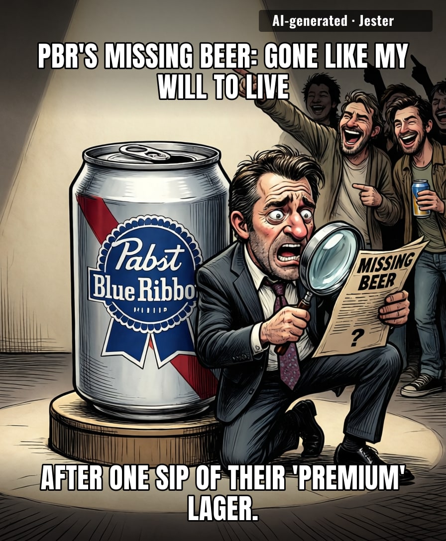 PBR offering $20K for a lost beer is like a landlord offering a reward for a missing security deposit — the real mystery is why anyone believed it was ever there.