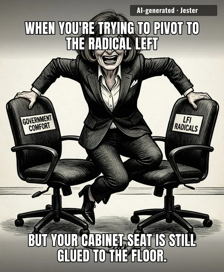 Monique Barbut is currently the only person trying to build a bridge between the government and the opposition while actively sawing off the planks she's standing on.