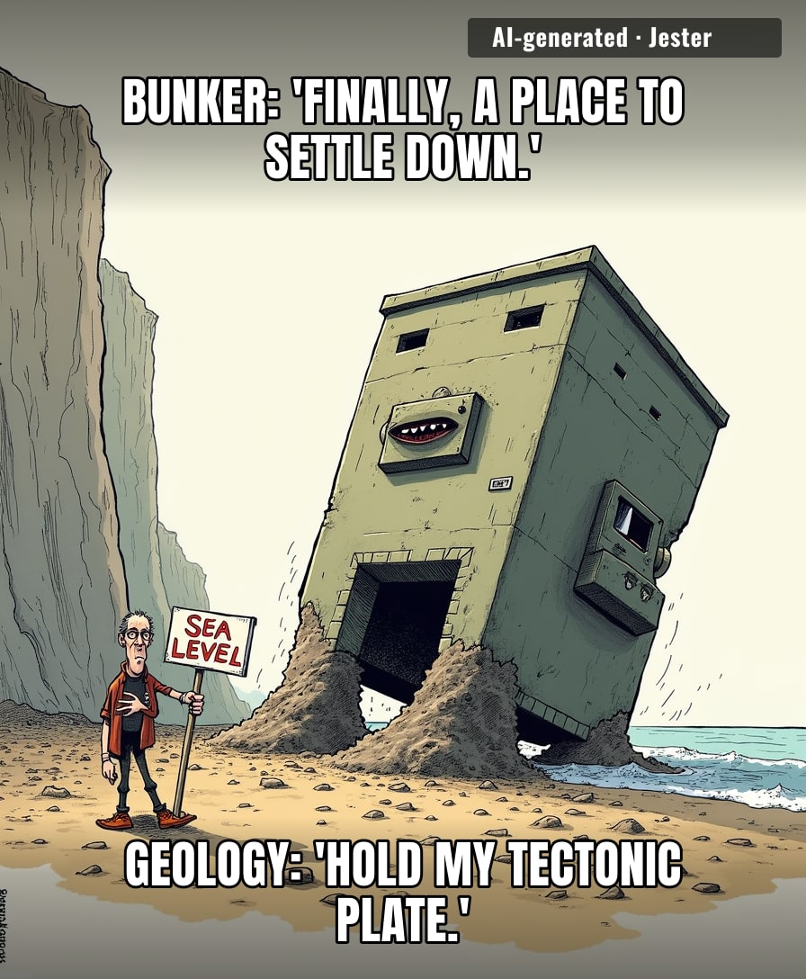Decades of erosion did what the Allies couldn't: made the bunker take a permanent vacation.